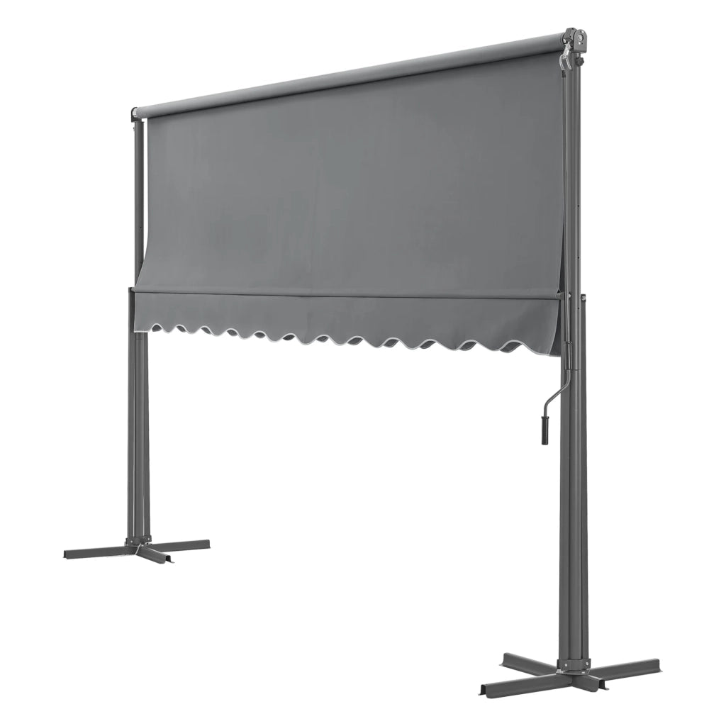 Tenda da sole autoportante a doppia pendenza 400 x 300 x 260 cm grigio scuro 03_0008294