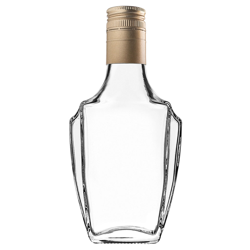 KADAX Bottiglia in Vetro per Tintura 250ml Con Tappo Lungo Oro 10pz.