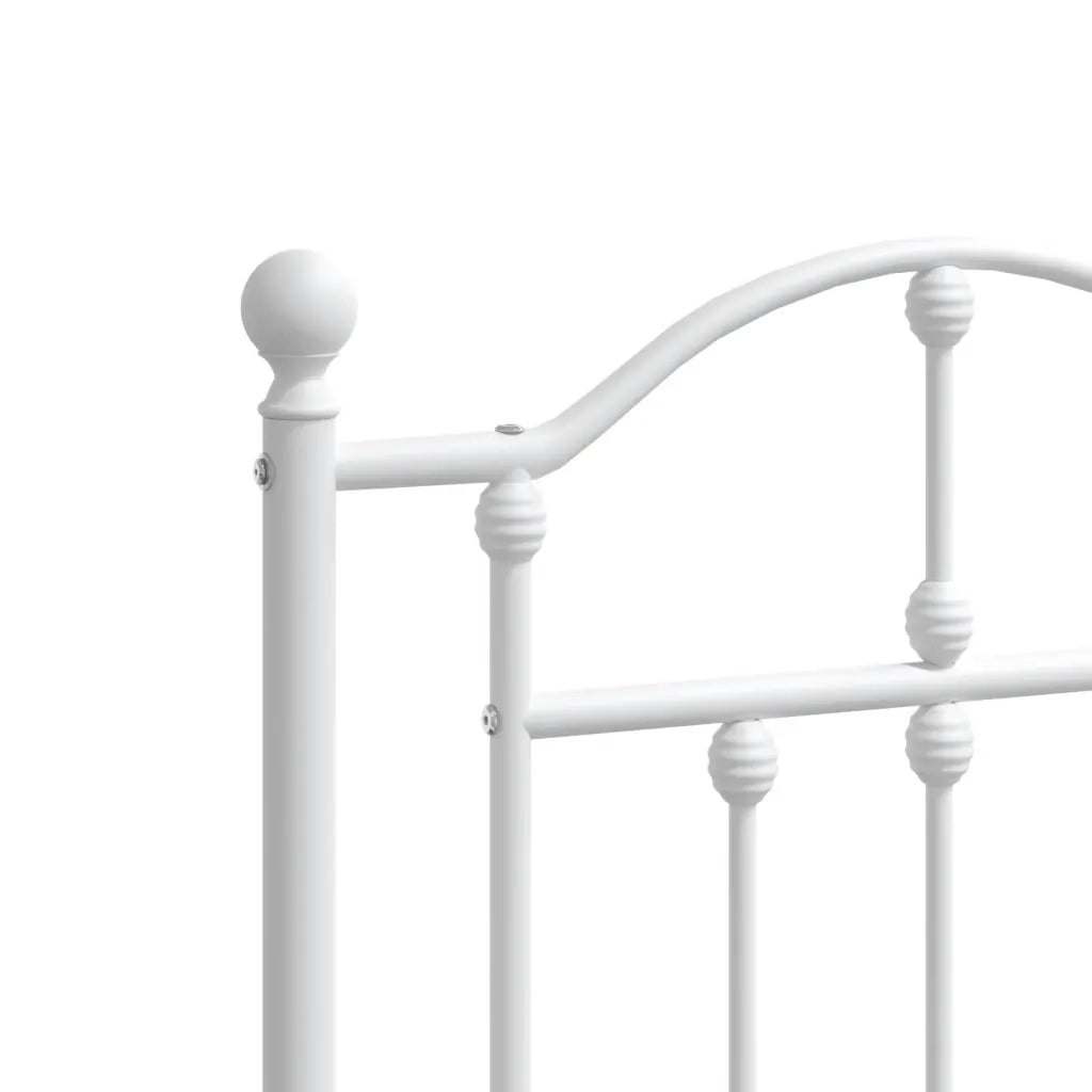 Letto matrimoniale | Letto per adulti | Giroletto con Testiera Metallo Bianco 180x200 cm
