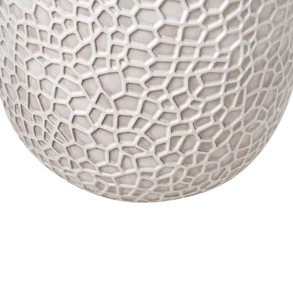 Vaso da fiori beige chiaro Fioriera in fibra di argilla per uso interno ed esterno Rotonda 41 x 41 x 43 cm Decorativa Design moderno Soggiorno Giardino