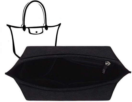 Organizzatore di borse Premium per borse lunghe, Organizzatore L di velluto (Nero L)