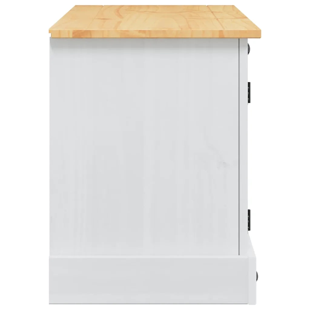 Mobile TV Corona Bianco 100 x 40 x 52 cm Pino massello 42021196