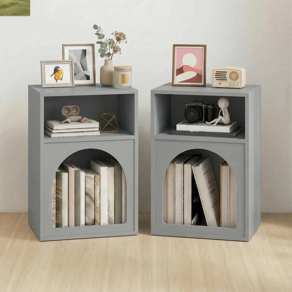 Comodino ¨C Minimal ¨C Grigio 40x30x60