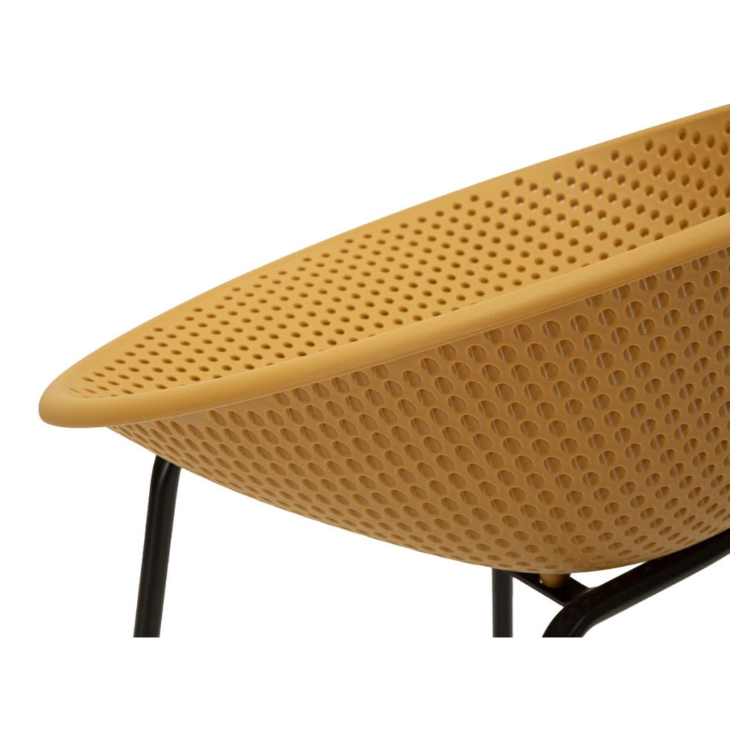 Set di 2 Sgabelli Alti VKH1088, Giallo, Metallo, 50x50x98 cm