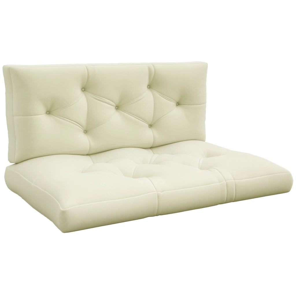 Cuscini da Giardino 2 Pezzi ¨C Zephmum ¨C Poliestere Crema