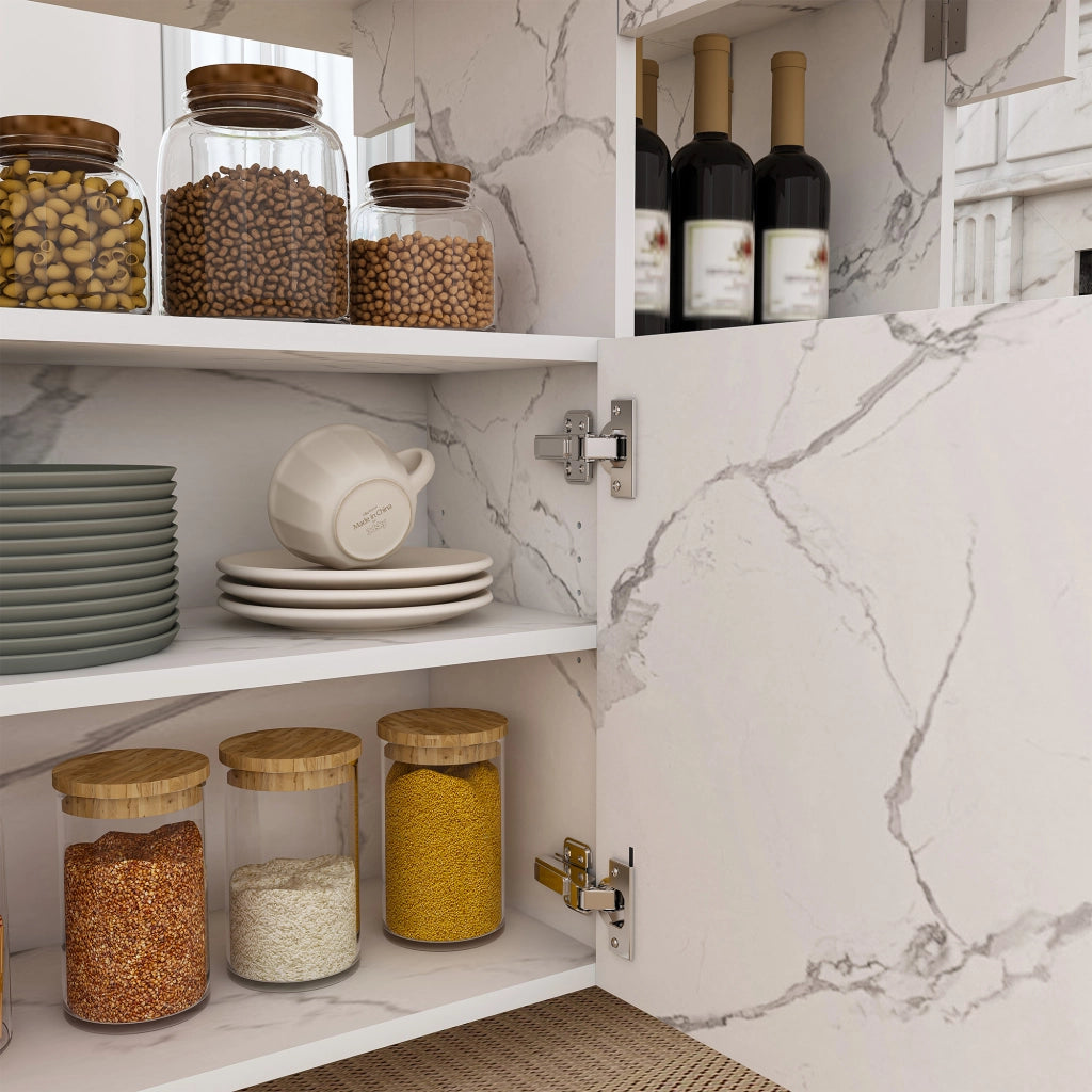Tavolo pieghevole 3 in 1 con 5 ruote in MDF bianco