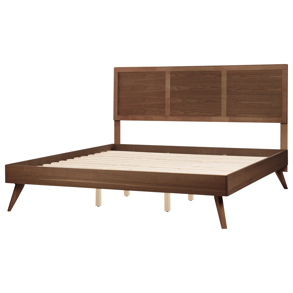 Letto in Legno Marrone Scuro Rete a Doghe Stile Classico 180 x 200 cm