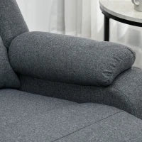 Poltrona Reclinabile Relax con Poggiapiedi, Regolabile, fino a 150 kg, Telaio in Acciaio, 90 x 96 x 98 cm, Grigio