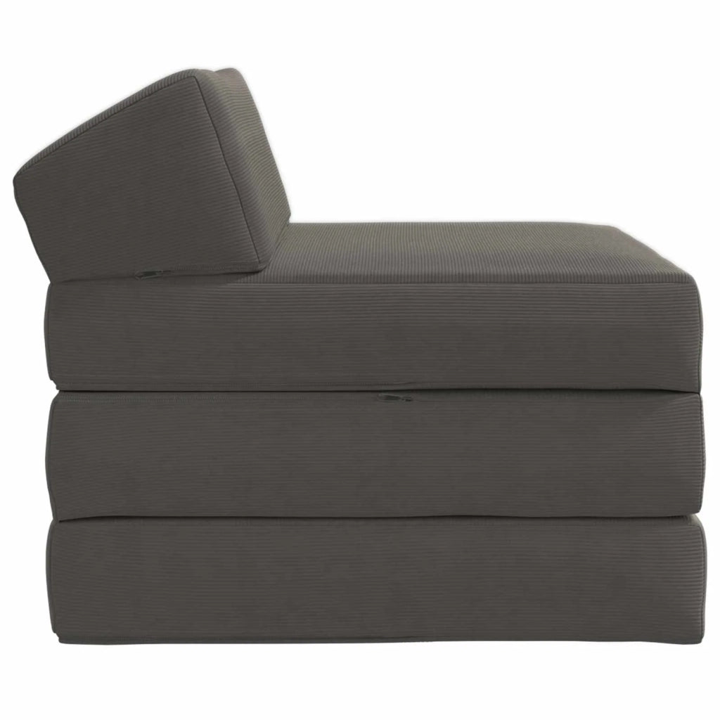 Divano Letto Pieghevole Grigio Scuro 200 x 70 x 10 cm 900030