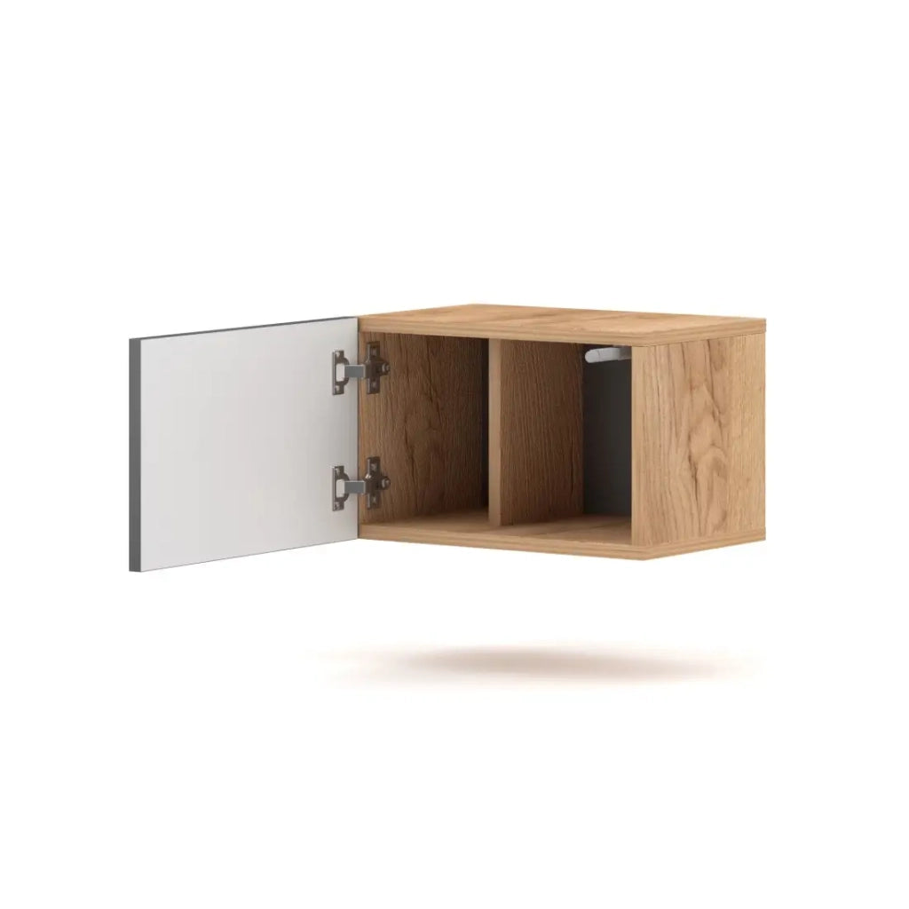 Piccolo mobiletto sospeso BRACA in quercia e grigio antracite 40cm