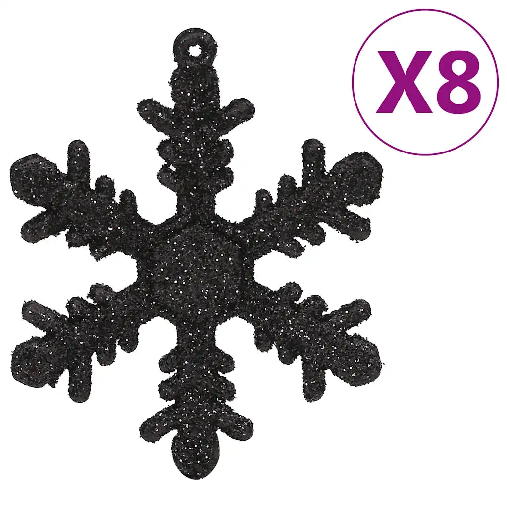 Set Palline di Natale 111 pz Nero in Polistirene