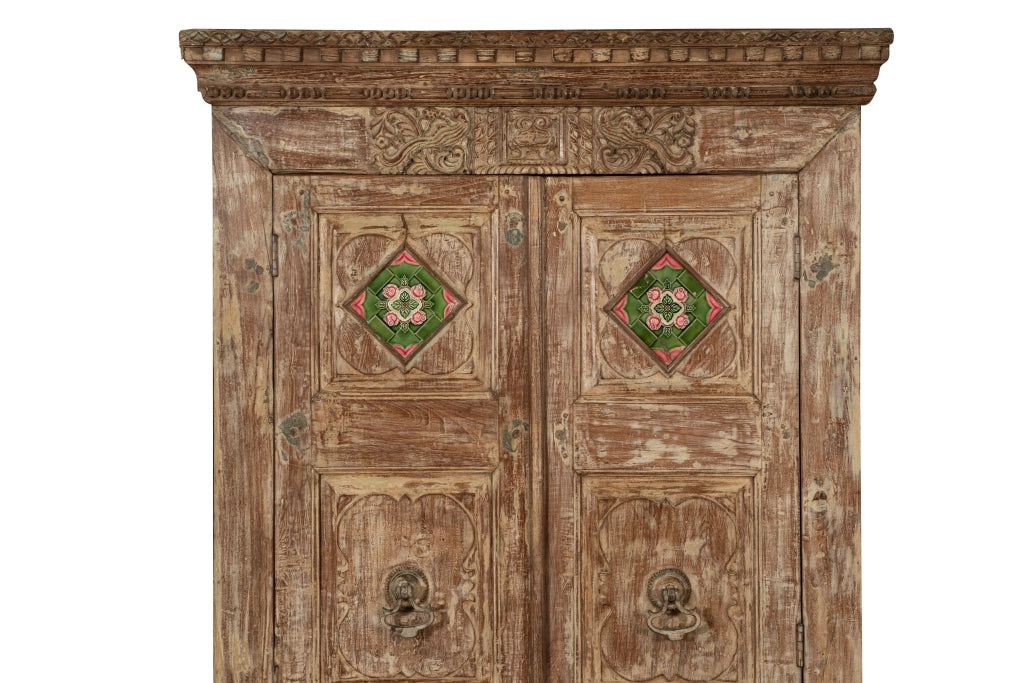 Biscottini Stipo Libreria in legno massiccio con porta antica Molto solido spazioso