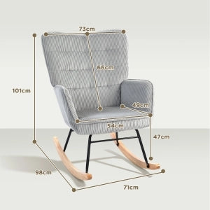 POLTRONA A DONDOLO 98x71x101 cm Grigio Chiaro in poliestere