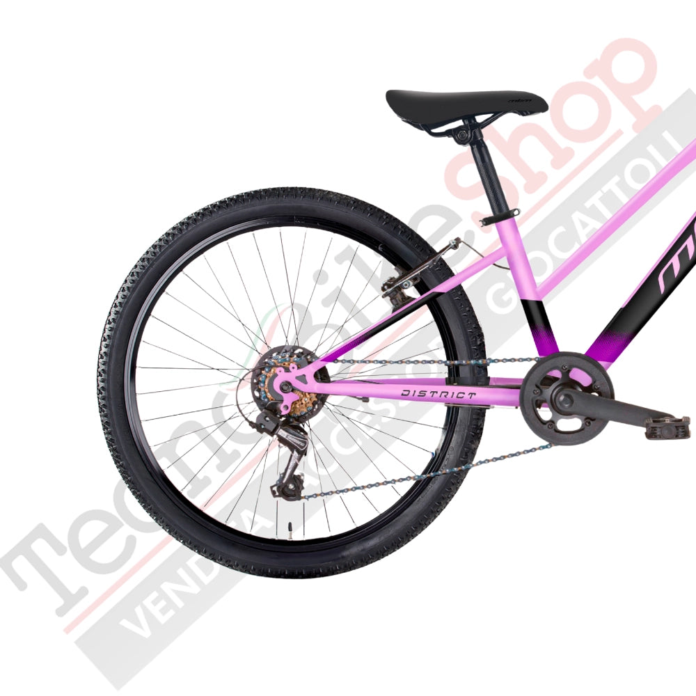 Bicicletta MTB MBM District Donna 26" con Cambio 18 Velocità-Rosa