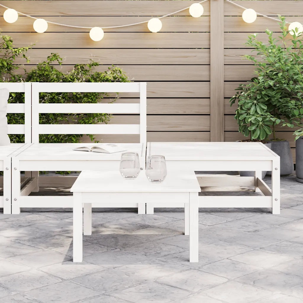Set Divani da Giardino 2 pz | Set Salotto da Giardino Bianchi in Legno Massello di Pino