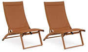 Set 2 Poltrone da Giardino 53x166,5x90 cm in Alluminio Taylor Pecan