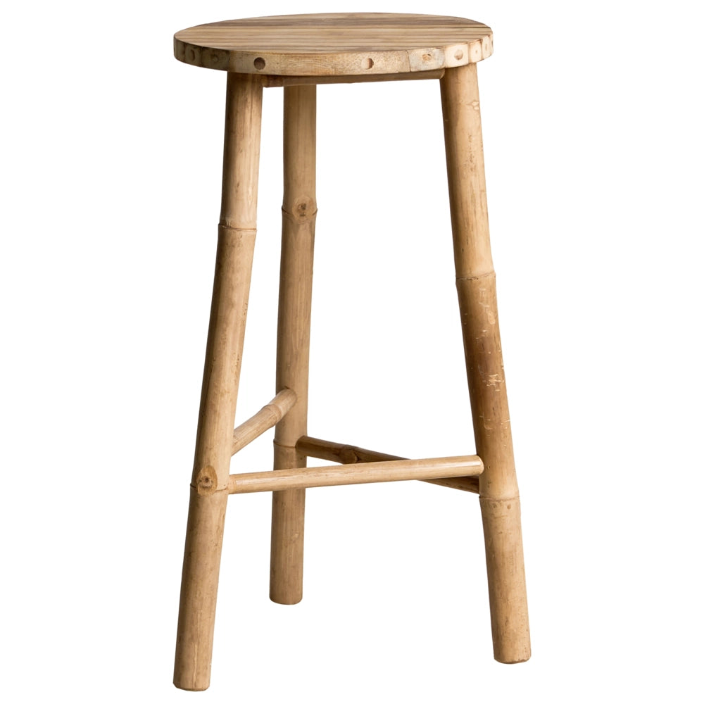 Sgabello da bagno Tavolino decorativo in bambù naturale Treppiede moderno in stile scandinavo