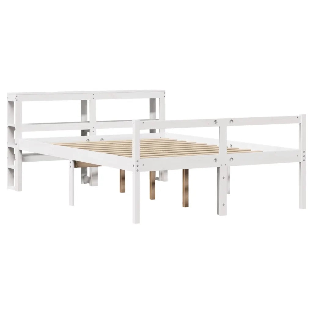 vidaXL Letto Anziani con Testiera Bianco 120x190cm Legno Massello Pino