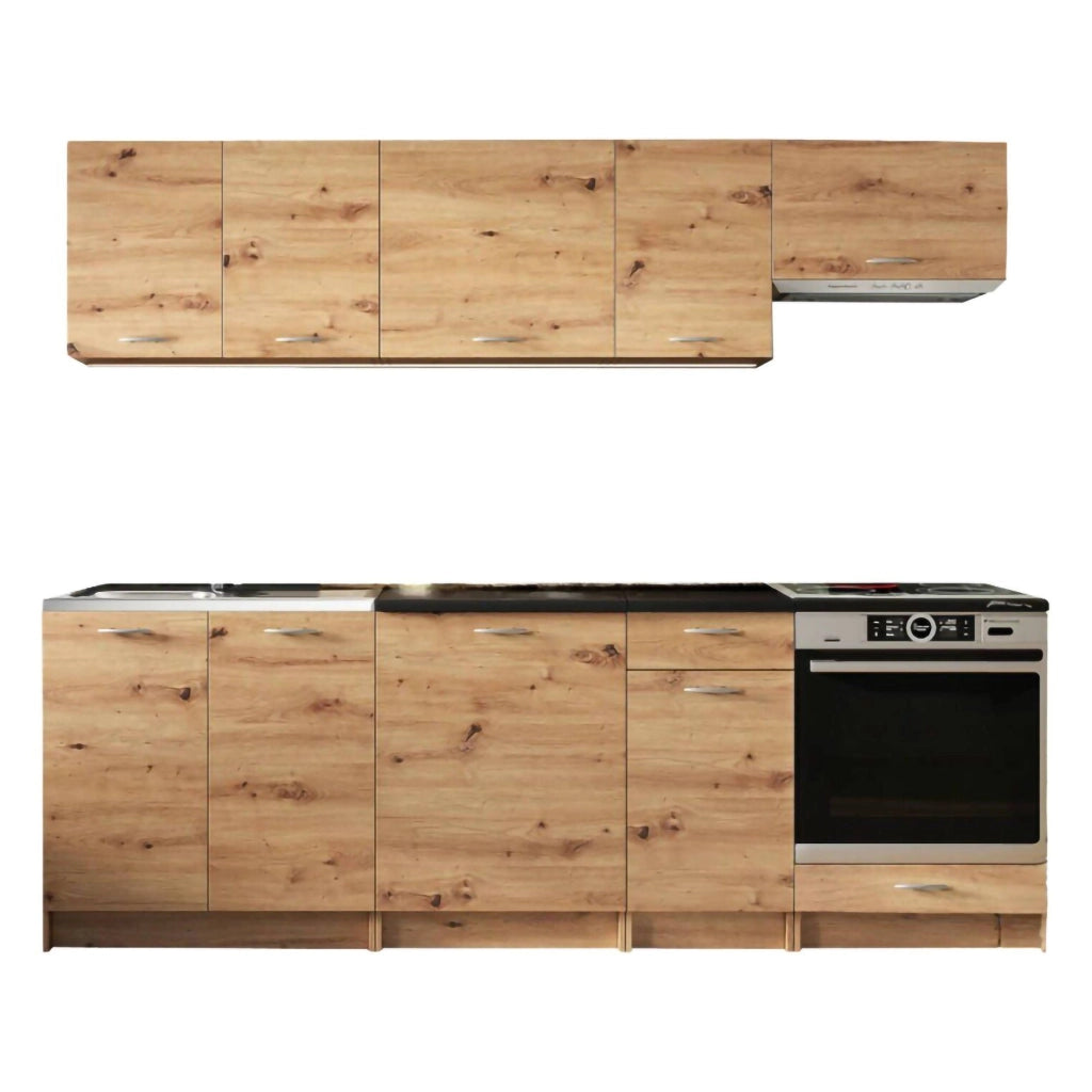 Cucinino Elettrodomestici non inclusi, Camerino, Cucina un Ripiano, Marrone Rovere Nodi