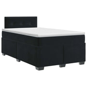 Letto box spring con materasso Nero 120 x 200 cm Velluto 3450694