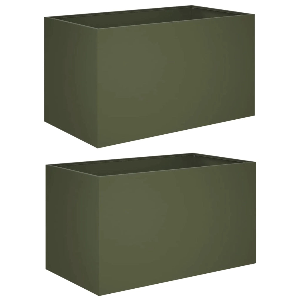 Vaso da giardino 2 pz Verde Oliva 80 x 50 x 50 cm 8005267