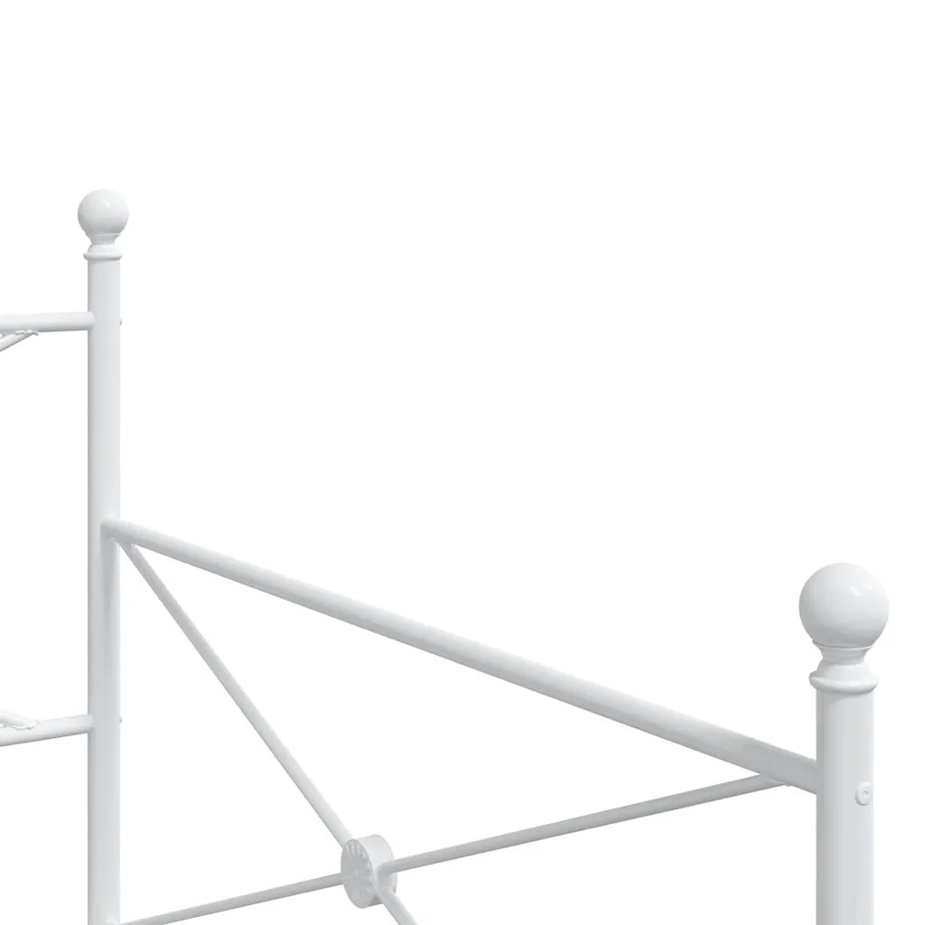 Letto singolo | Letto per adulti | Dormeuse senza Materasso Bianco 100x200 cm in Acciaio
