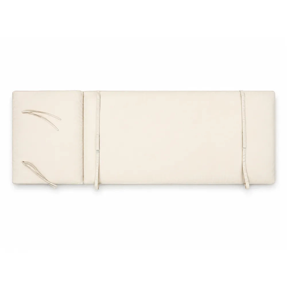 Cuscino per lettino da esterno 192x61 cm con schienale reclinabile e velcro in poliestere – Avorio