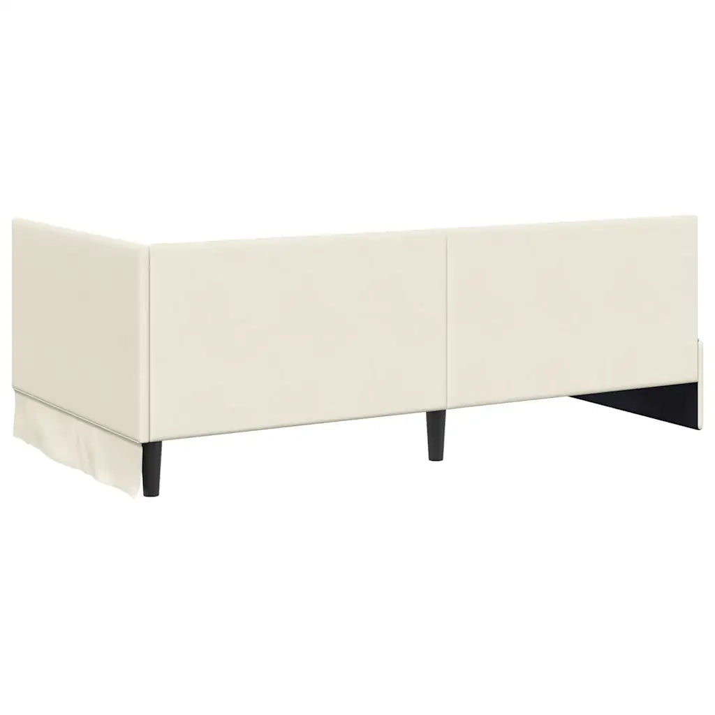 Struttura Letto Angolare con Materasso 2 pcs Crema Velluto 3393875