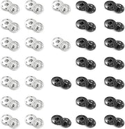 Drukknopen in Acciaio - 32 Set - Naaibare Drukknopen - Nero/Argento - 10 mm - Metalliche - Per Abbigliamento/Portafoglio - Naaiknopen