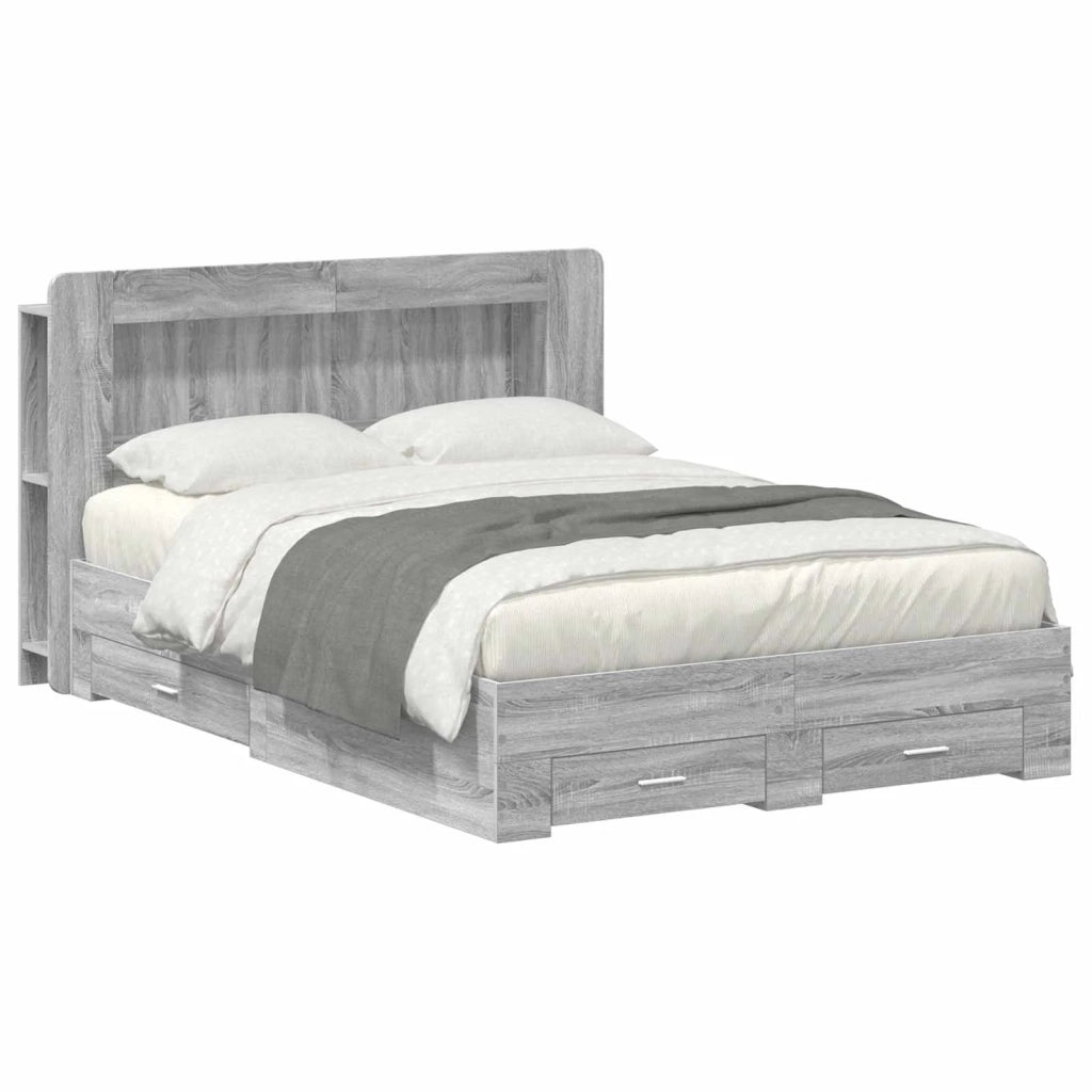 Telaio del letto con storage Sonoma grigio 160 x 200 cm 3433887