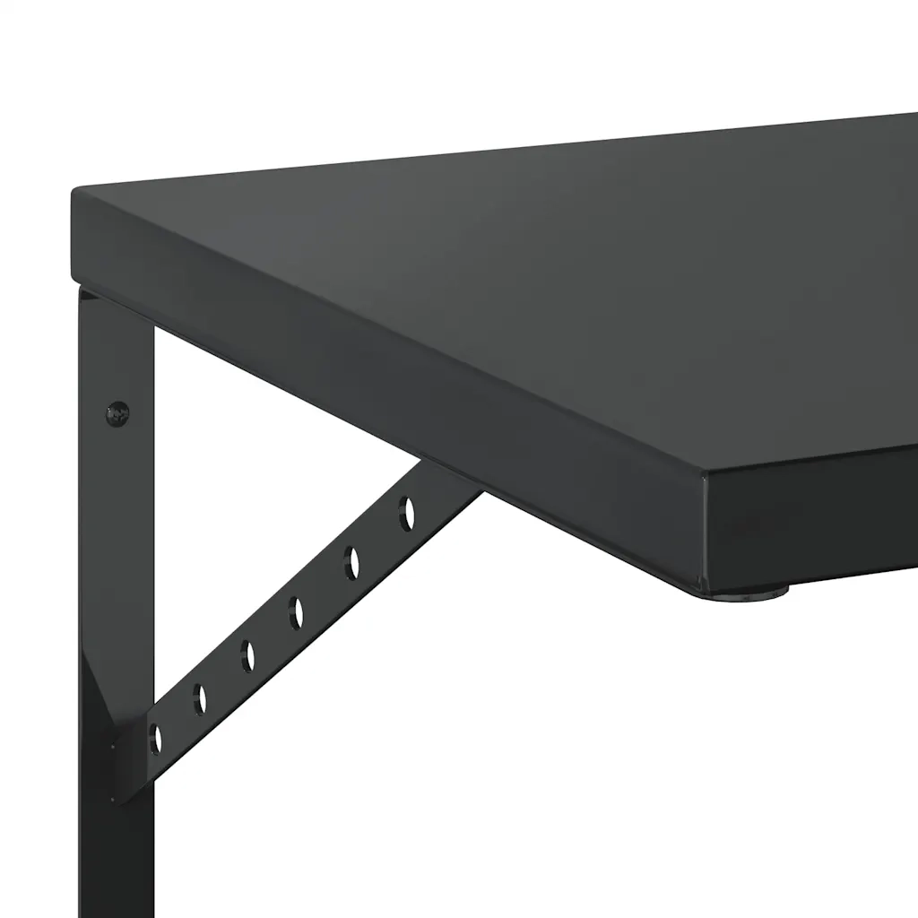 vidaXL Mensole a Muro 2 pz 50x40 cm Nero in Acciaio Inossidabile