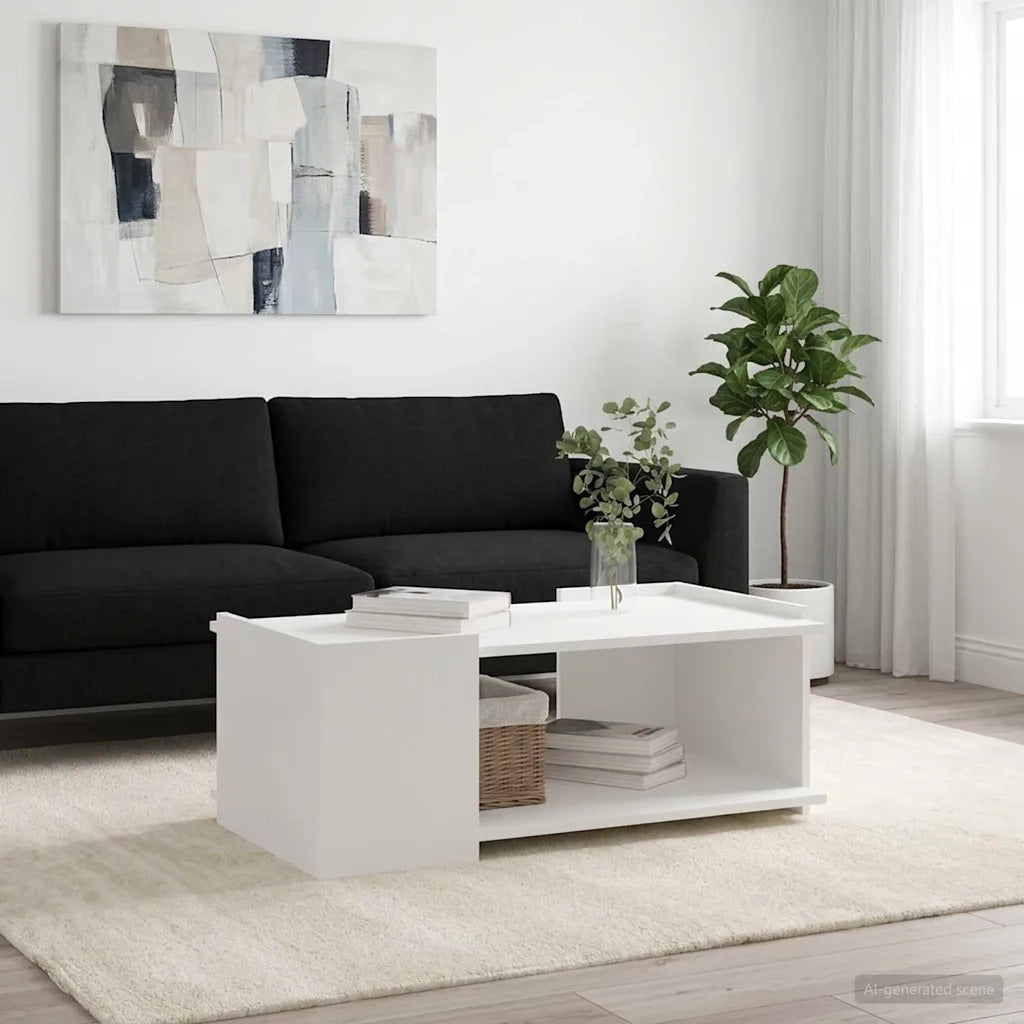 Tavolino da salotto | Tavolino da caff¨¨ | Tavolino da Soggiorno Bianco 90 x 50 x 33 cm Legno ingegnerizzato