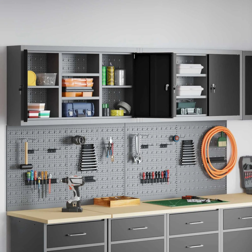 Set di armadi per attrezzi con lo scaffale 6 pcs Nero 3321408