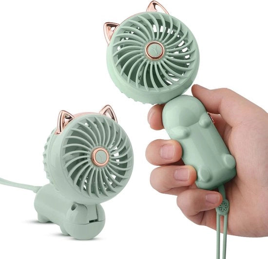 Mini ventilatore portatile con batteria ricaricabile via USB e 3 velocità - Ideale per viaggi e ufficio