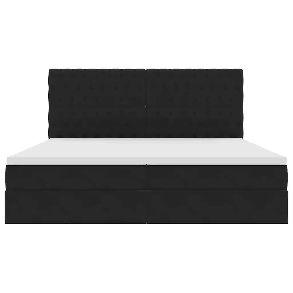 Letto con contenitore e LED con led Nero 200 x 200 cm Velluto 3372749