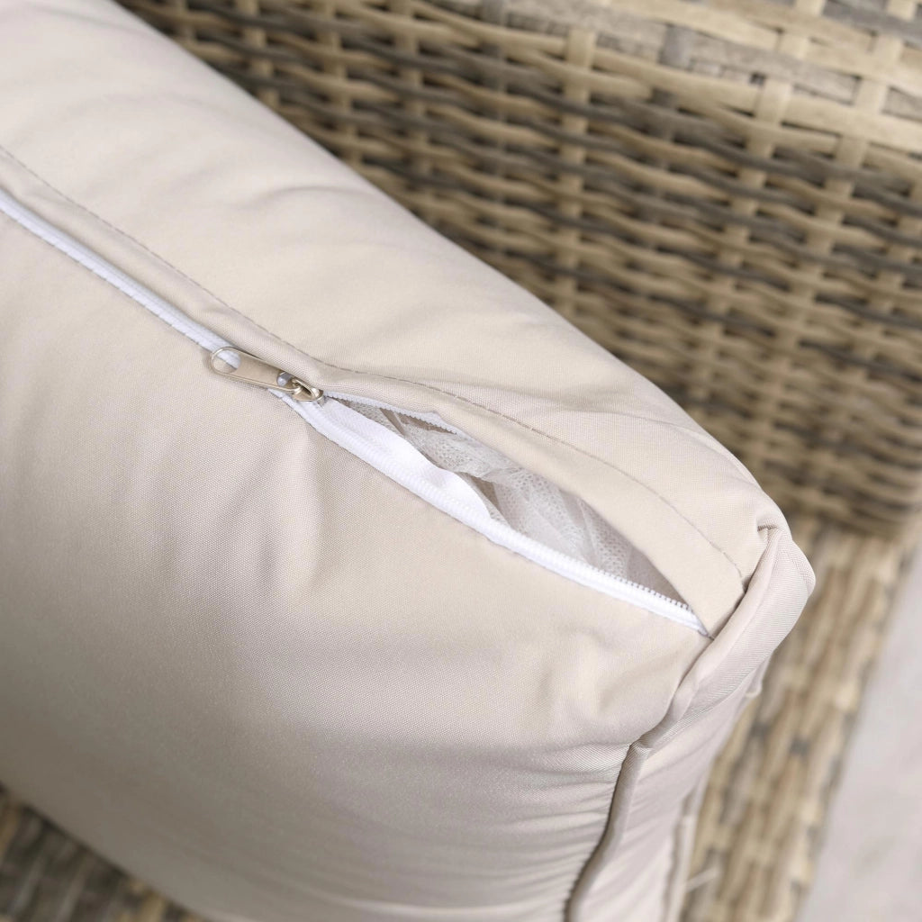 Set Salotto da Giardino 2 Divani 2 Poltrone Tavolino e Tavolo Contenitore in Rattan Beige