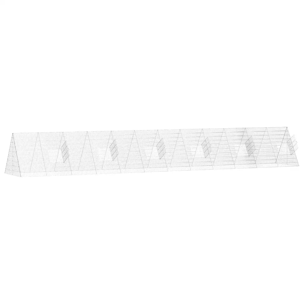Gabbia per Conigli Argento 215 x 100 x 85 cm Acciaio zincato