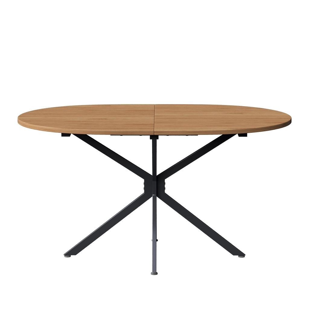 Tavolo da pranzo per 4-6 persone con piano in MDF e gambe incrociate, per cucina e sala da pranzo, naturale 120 × 80 × 75,5 cm