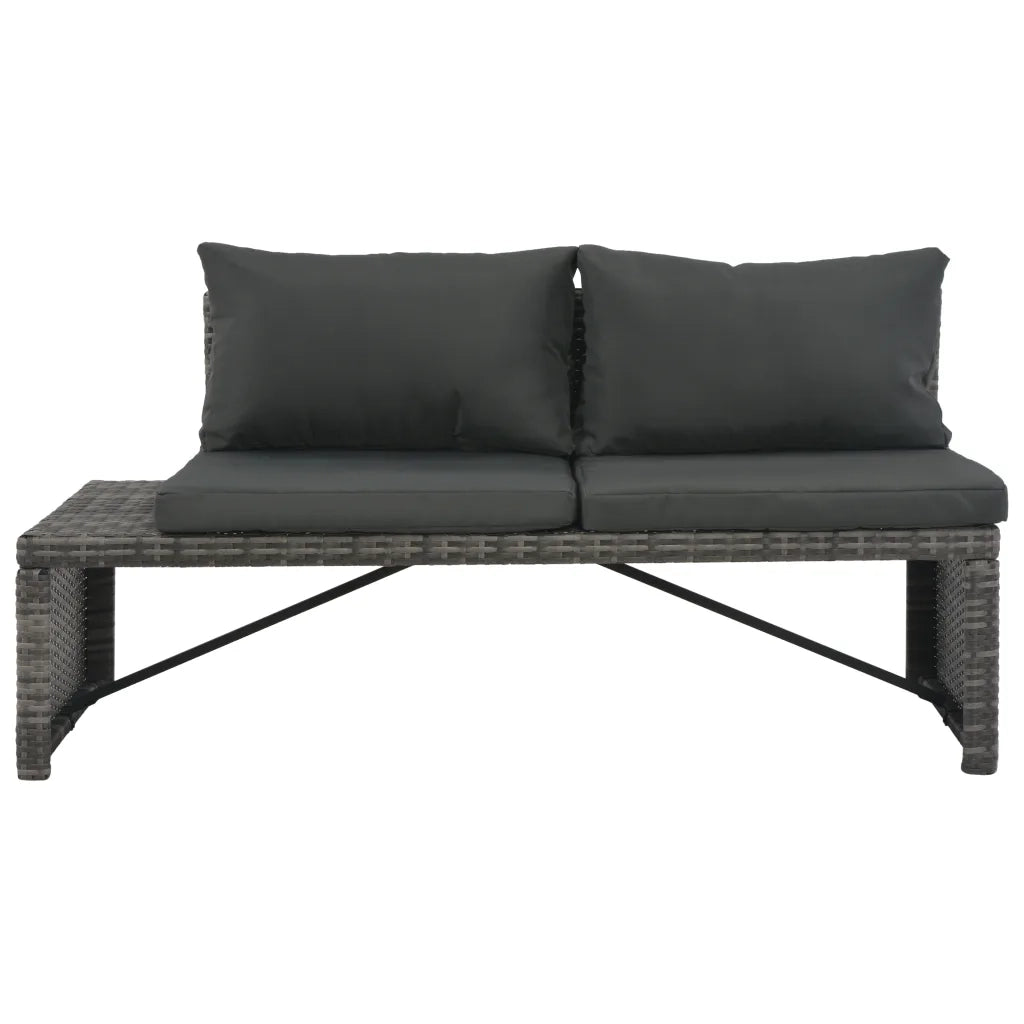 Set Divani da Giardino 3 pz con Cuscini in Polyrattan Grigio 44720
