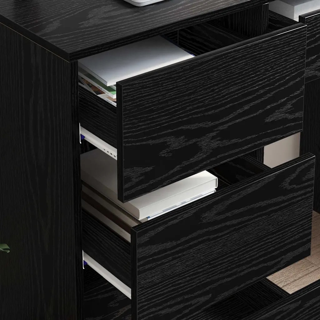 Scrivania Rovere Nero 90 x 37.5 x 75 cm Legno multistrato 869491