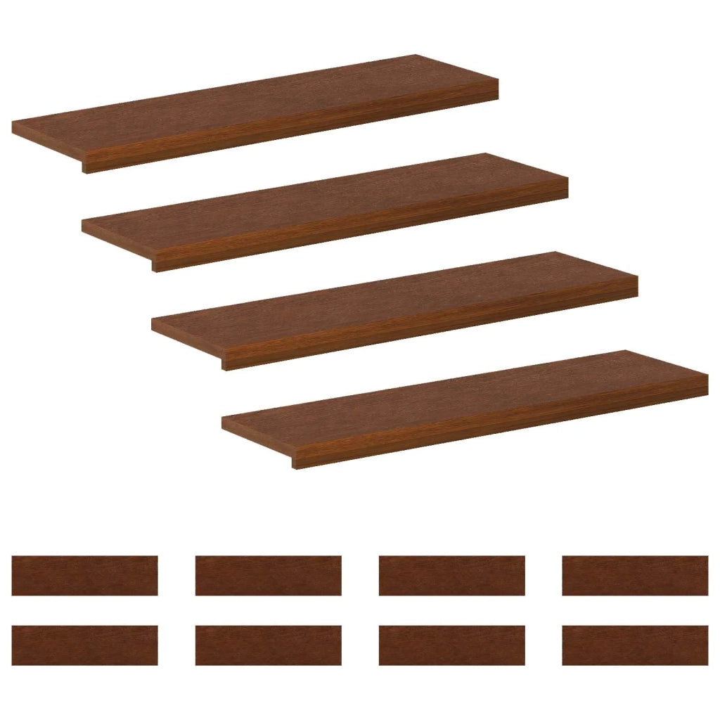 Gradini per Scale 12 pz 90 x 30 x 2 cm Marrone Scuro 3449437