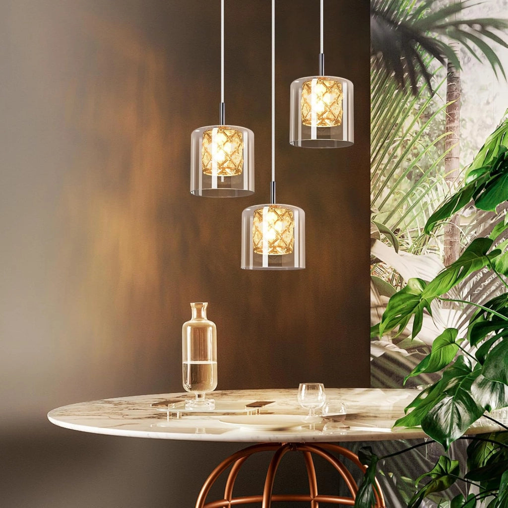 Lampada a sospensione ZMH per sala da pranzo 3/4/5 fiamme, lampada a sospensione moderna vintage G9 cucina hotel