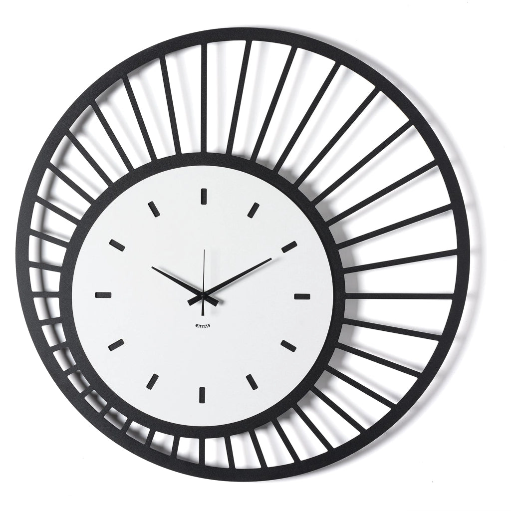 Orologio da parete di design Ray Nero,bianco marmo