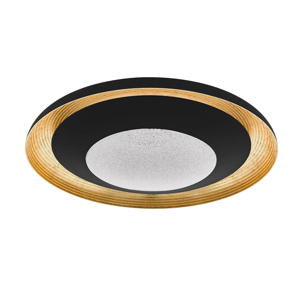 Plafoniera Moderna Canicosa 2 Policarbonato Nero Luce Led Integrato 24,5W