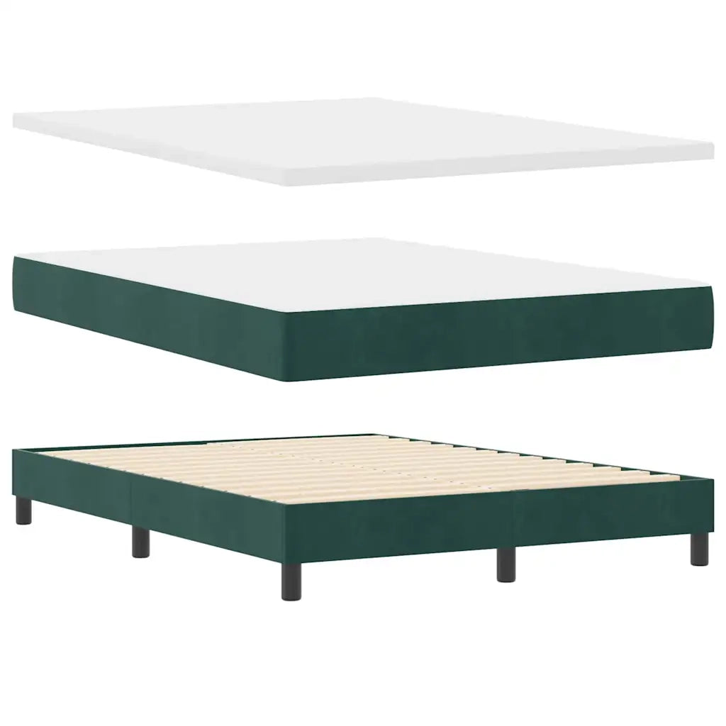 Letto a molle con testiera Verde Scuro 200 x 140 cm Velluto 3341417