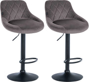 2er Set Barhocker Lazio Samt schwarz