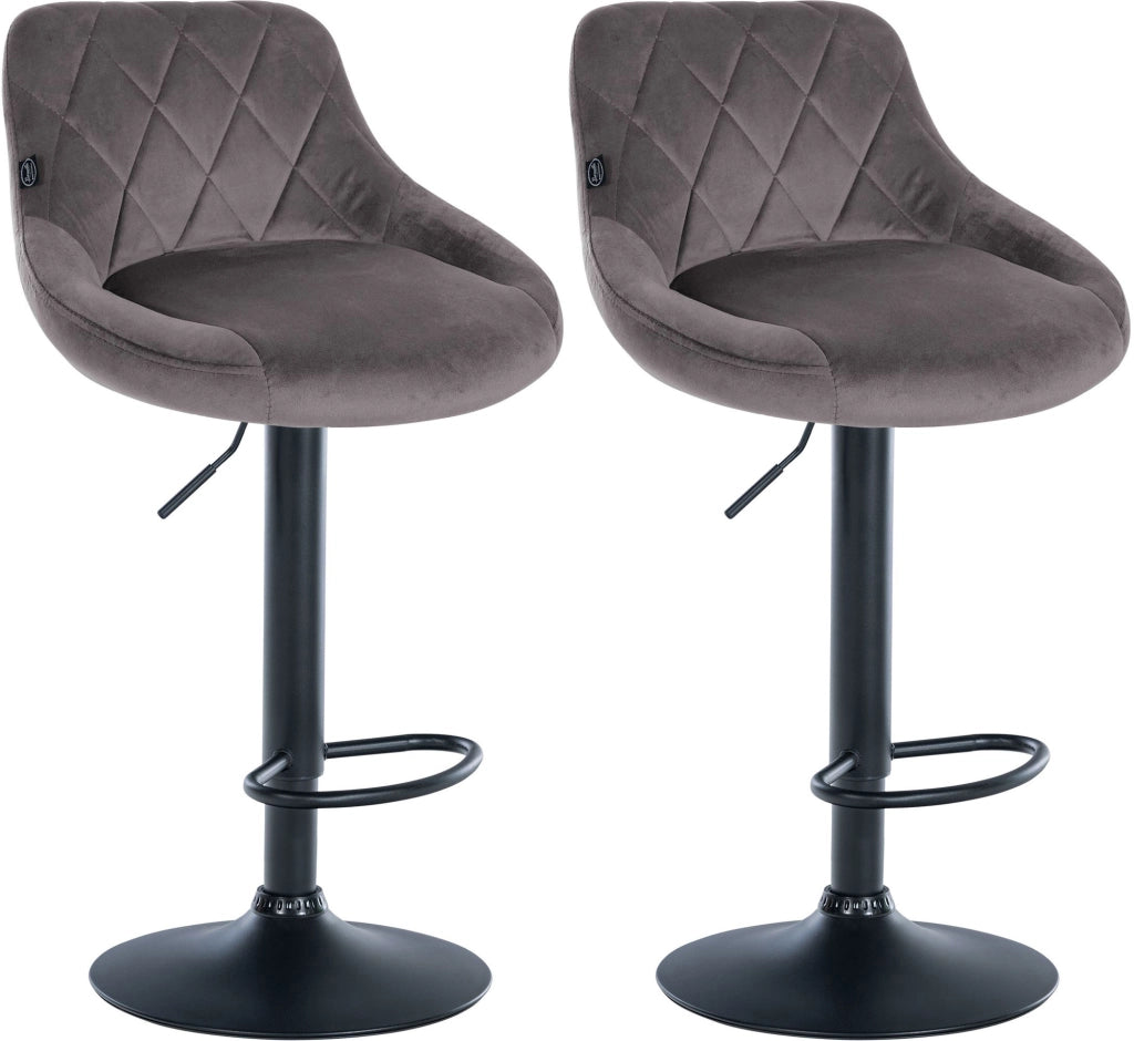 2er Set Barhocker Lazio Samt schwarz