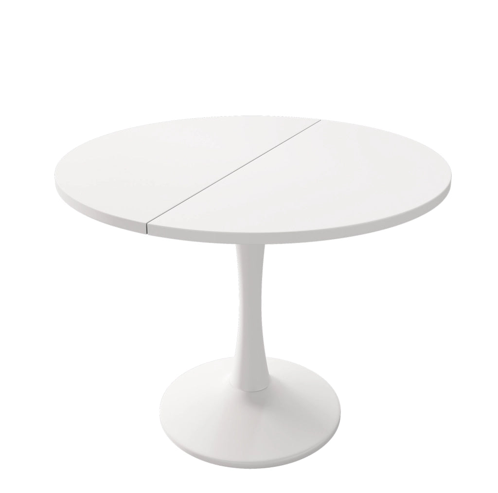 Tavolo da pranzo allungabile ovale; bianco; MDF