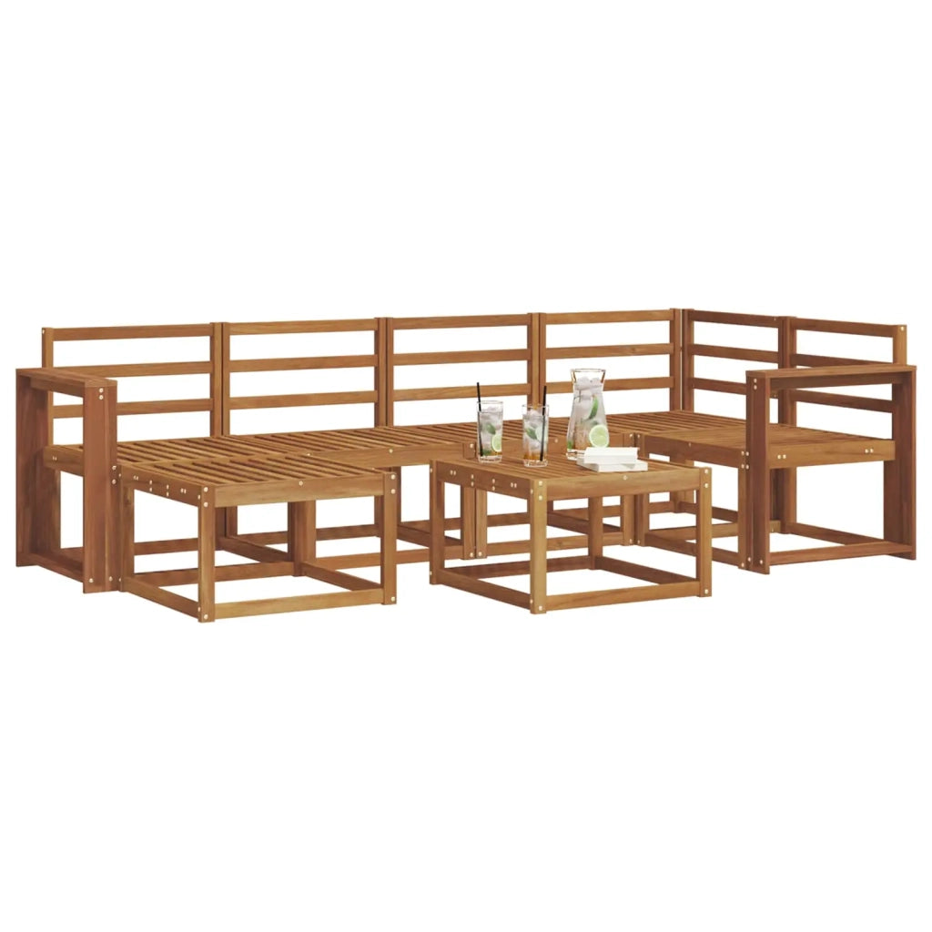 Set di divani da esterno 7 pcs Naturale