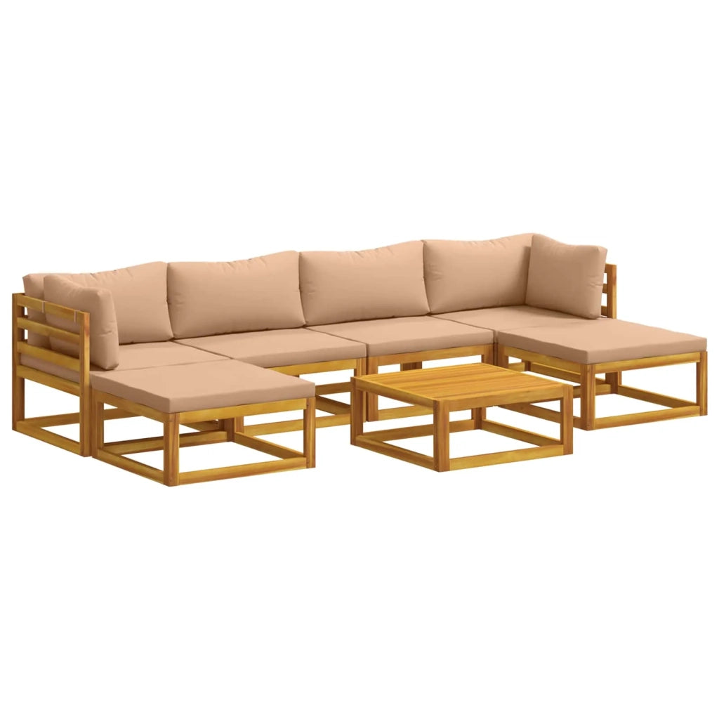 Set di divani 7 pz Naturale Legno di Acacia Massello 3417297